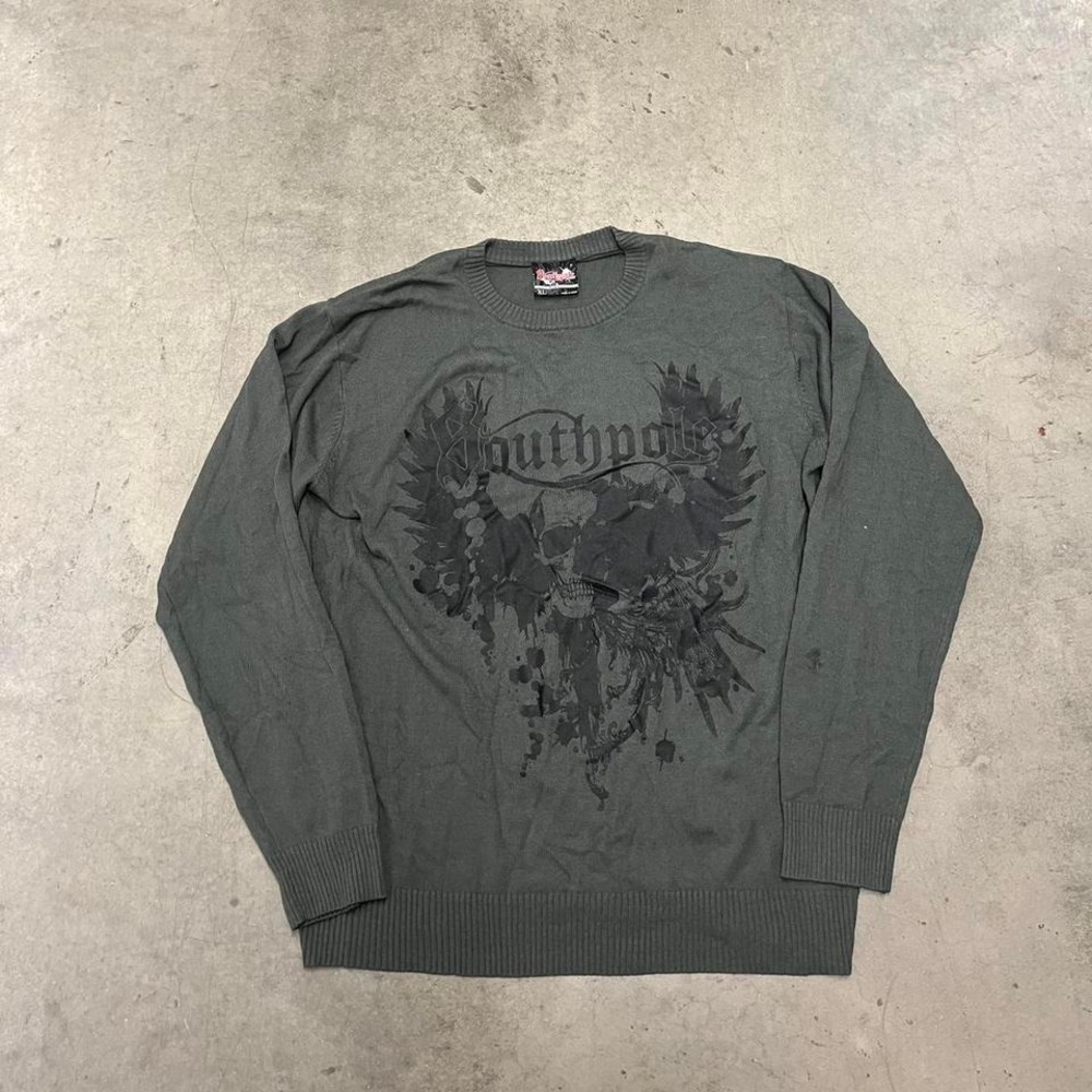 Vintage Y2K southpole grunge skater skull sweater crew neck pull‎ over